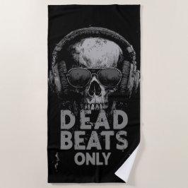 Dead Beats Only – Schedel met Koptelefoon Strandlaken