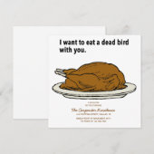 Dead Bird Thanksgiving Invitation Kaart (Voorkant / Achterkant)