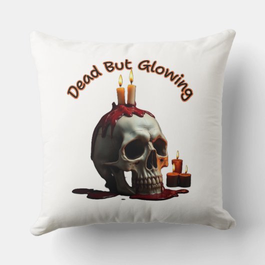Dead But Glowing Halloween Throw Pillow Kussen (Achterkant)