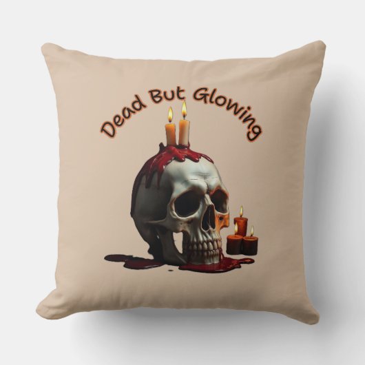 Dead But Glowing Halloween Throw Pillow Kussen (Voorkant)