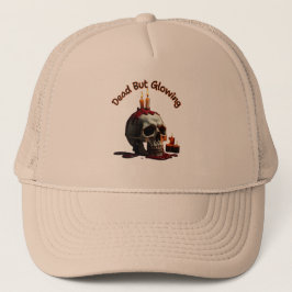 Dead But Glowing truckers Hat–Día de los Muertos Trucker Pet