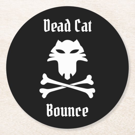 Dead Cat Bounce Ronde Kartonnen Onderzetter (Voorkant)