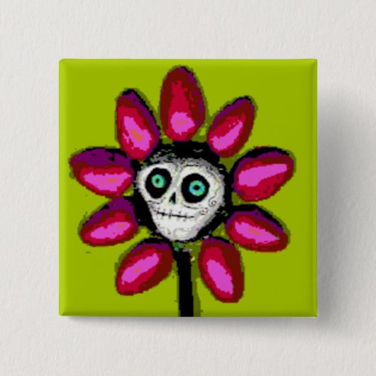 Dead Daisy 2 Vierkante Button 5,1 Cm (Voorkant)