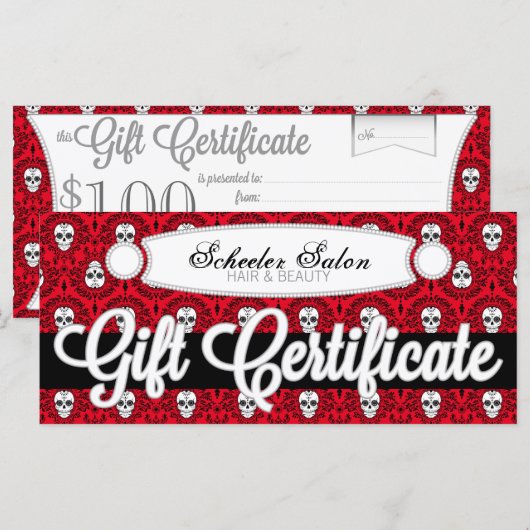 Dead Damask - aangepast cadeaubon (Voorkant / Achterkant)