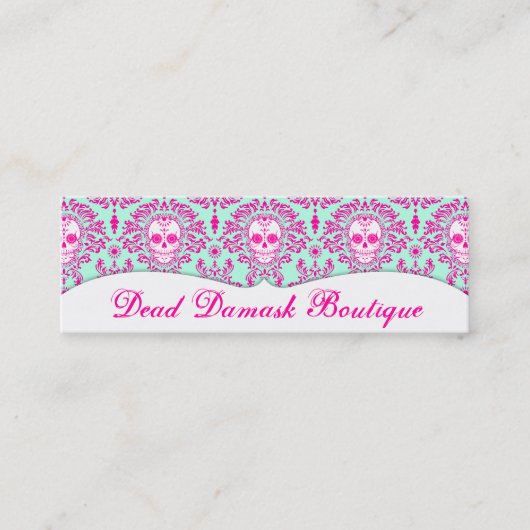 Dead Damask - Aangepaste Skinny Sugar Skull-kaarte Mini Visitekaartje (Voorkant)