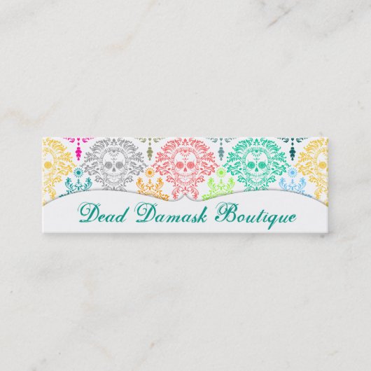 Dead Damask - Aangepaste Skinny Sugar Skull-kaarte Mini Visitekaartje (Voorkant)