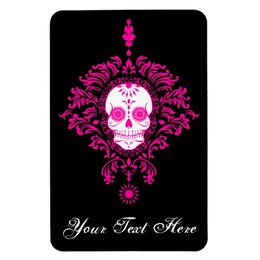 Dead Damask - Aangepaste suiker schedel magneet (Verticaal)