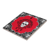 Dead Damask - Chic Framed Sugar Skull Tile Tegeltje (Zijkant)