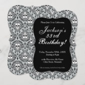 Dead Damask - Chic Sugar Skull Aangepaste Uitnodig Kaart (Voorkant / Achterkant)