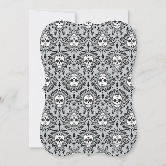 Dead Damask - Chic Sugar Skull Aangepaste Uitnodig Kaart (Achterkant)