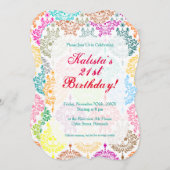 Dead Damask - Chic Sugar Skull Aangepaste Uitnodig Kaart (Voorkant / Achterkant)