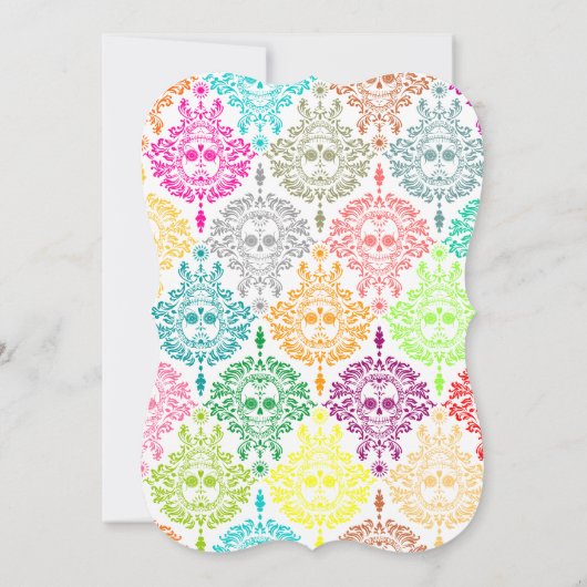 Dead Damask - Chic Sugar Skull Aangepaste Uitnodig Kaart (Achterkant)