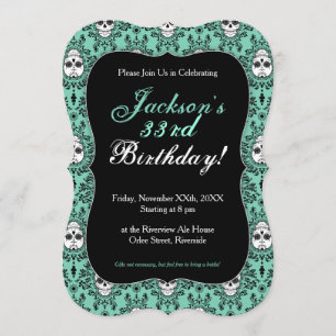 Dead Damask - Chic Sugar Skull Aangepaste Uitnodig Kaart