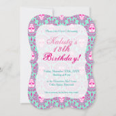 Dead Damask - Chic Sugar Skull Aangepaste Uitnodig Kaart (Voorkant)
