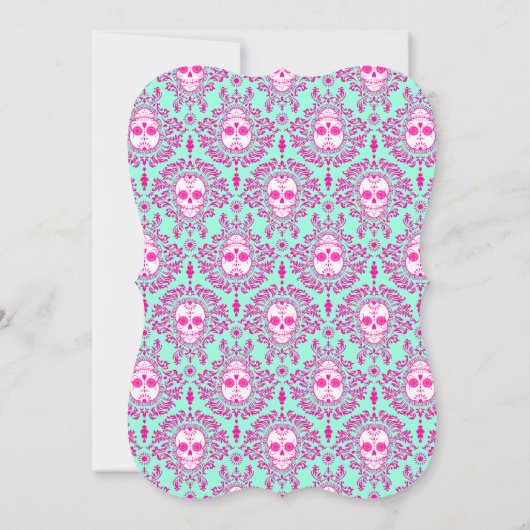 Dead Damask - Chic Sugar Skull Aangepaste Uitnodig Kaart (Achterkant)