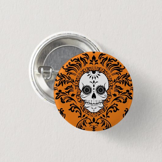 Dead Damask - Chic Sugar Skull Button Pin (Voorkant /achterkant)