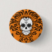 Dead Damask - Chic Sugar Skull Button Pin (Voorkant)