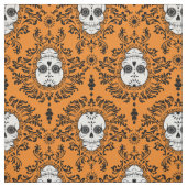 Dead Damask - Chic Sugar Skull Damask Patroon Stof (Swatch)