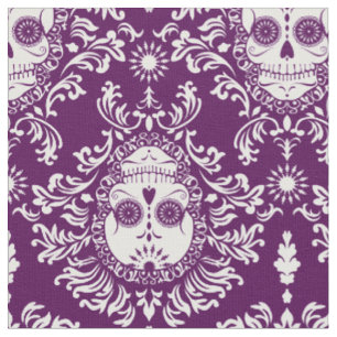 Dead Damask - Chic Sugar Skull Damask Patroon Stof