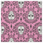 Dead Damask - Chic Sugar Skull Damask Patroon Stof (Swatch)