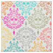 Dead Damask - Chic Sugar Skull Damask Patroon Stof (Swatch)