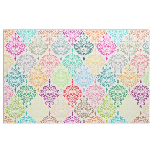Dead Damask - Chic Sugar Skull Damask Patroon Stof (Fat Quarter)