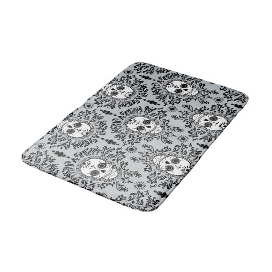 Dead Damask - Chic Sugar Skull Pattern Badmat (Gekanteld)