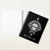 Dead Damask Chic Sugar Skull White op zwart Planner (Display)