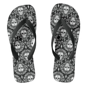 Dead Damask - Chic Sugar Skulls Pattern-Teenslippe Teenslippers
