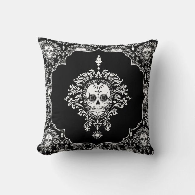 Dead Damask - Chic Sugar Skulls Sierkussen (Voorkant)