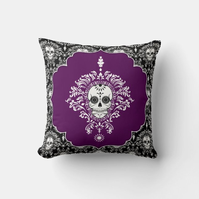 Dead Damask - Chic Sugar Skulls Sierkussen (Voorkant)