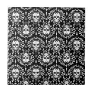 Dead Damask - Chic Sugar Skulls Tile Tegeltje