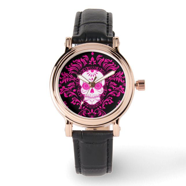 Dead Damask - Chique Sugar Skull polshorloge Horloge (Voorkant)