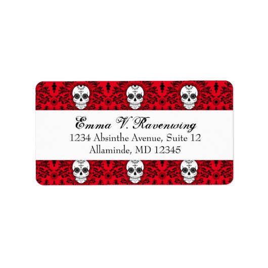 Dead Damask - Custom Sugar Skull Adresetiketten Etiket (Voorkant)
