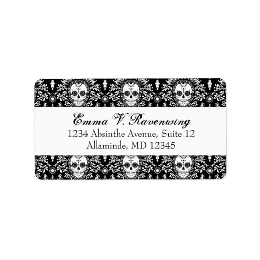 Dead Damask - Custom Sugar Skull Adresetiketten Etiket (Voorkant)