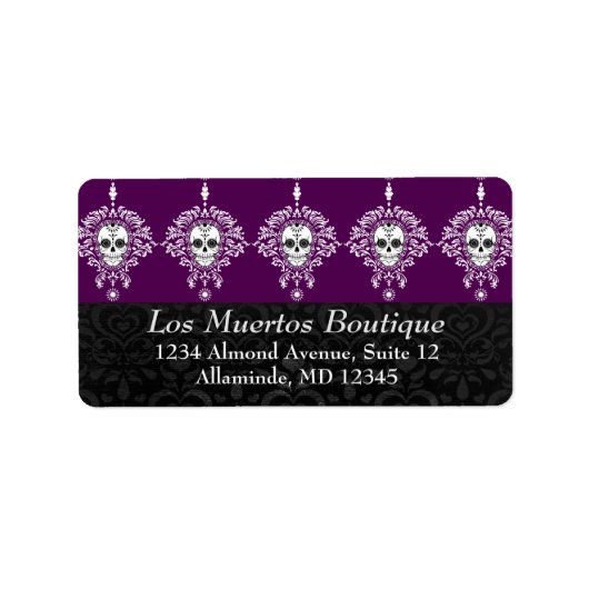 Dead Damask - Custom Sugar Skull Adresetiketten Etiket (Voorkant)