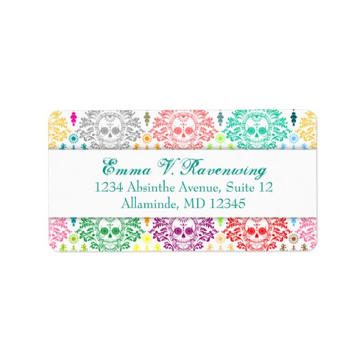 Dead Damask - Custom Sugar Skull Adresetiketten Etiket (Voorkant)
