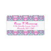Dead Damask - Custom Sugar Skull Adresetiketten Etiket (Voorkant)