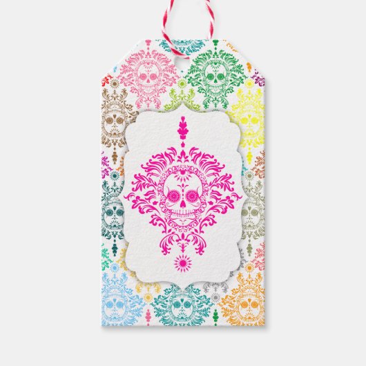 Dead Damask - Custom Sugar Skull Gift Labels Cadeaulabel (Voorkant)