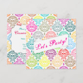 Dead Damask Custom Sugar Skull Invitation Kaart (Voorkant / Achterkant)