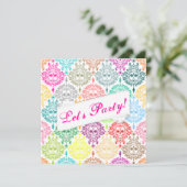 Dead Damask Custom Sugar Skull Invitation Kaart (Staand voorkant)
