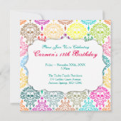 Dead Damask Custom Sugar Skull Invitation Kaart (Achterkant)