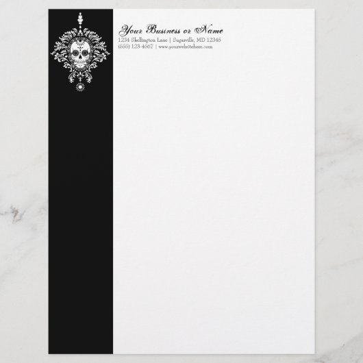 Dead Damask - Custom Sugar Skull Letterhead Briefhoofd (Voorkant)