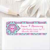 Dead Damask - Custom Sugar Skull retouradres Etiket (Insitu)