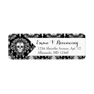 Dead Damask - Custom Sugar Skull Return Address Etiket