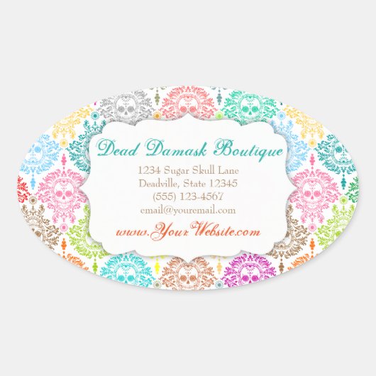 Dead Damask - Custom Sugar Skulls Label Sticker (Voorkant)