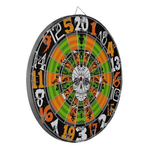 Dead Damask - Halloween Sugar Skull Dartboard Dartbord (Voorkant Links)