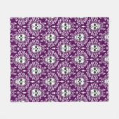 Dead Damask Sugar Skull Patroon Fleece Deken (Voorkant (Horizontaal))
