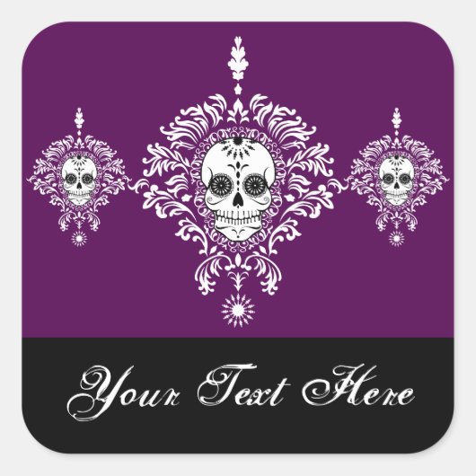 Dead Damask Trio - Custom Sugar Skull Stickers (Voorkant)