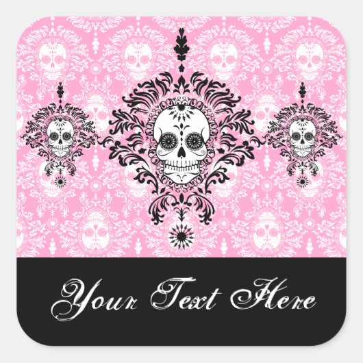 Dead Damask Trio - Custom Sugar Skull Stickers (Voorkant)